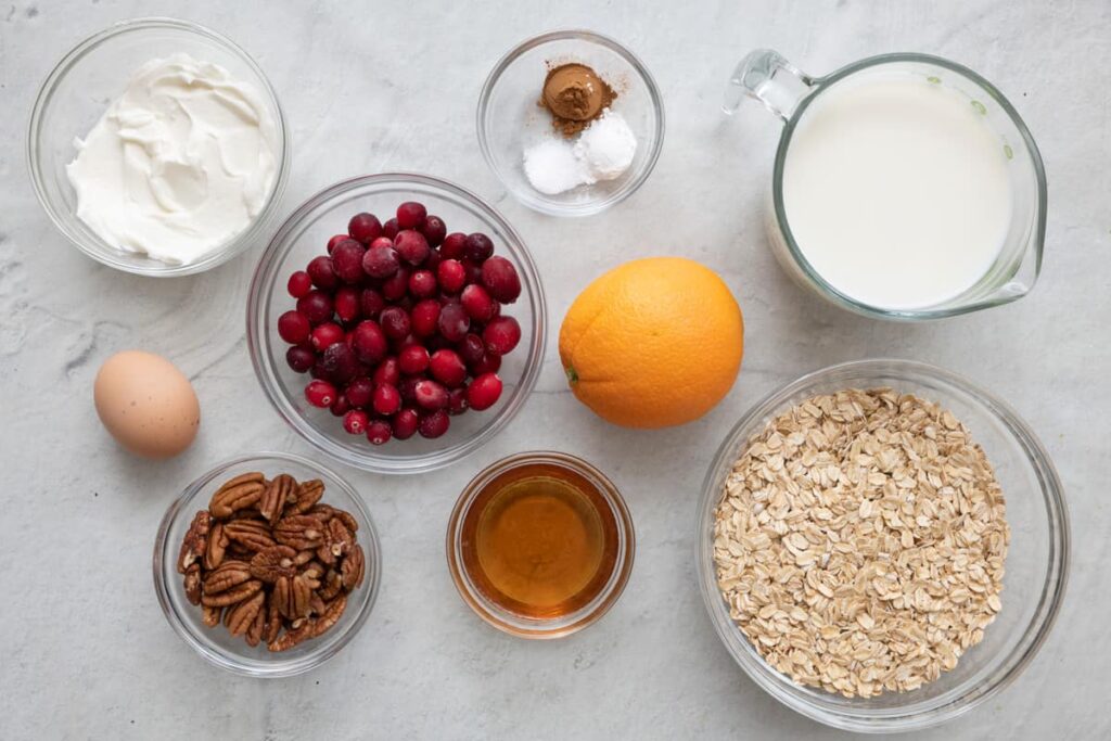 Baked Oatmeal cranberries ingredients Image