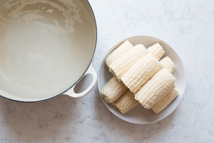 Image of cooking white sweet corn